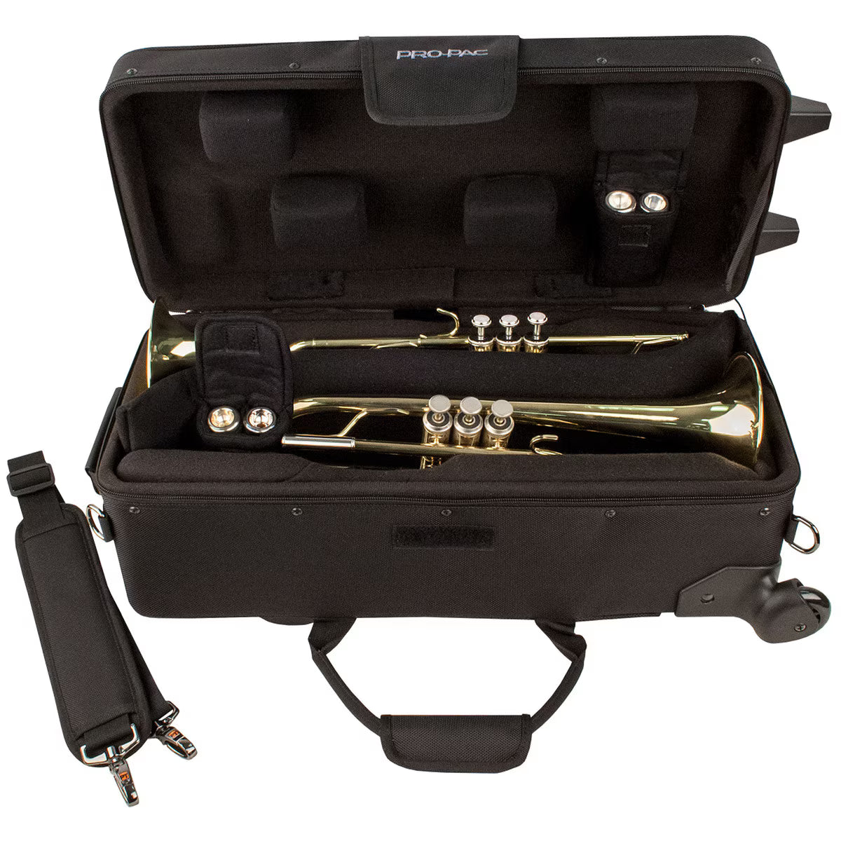 PROTEC Double Horn Case with Wheels- IPAC Series