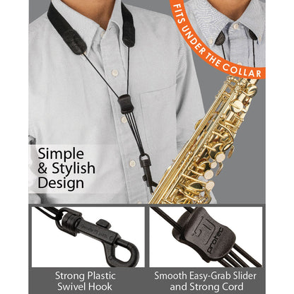 Protec Saxophone Neck Strap - Nylon, Plastic Swivel Snap, Size 20" Junior