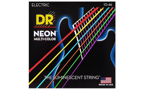 DR Strings Hi-Def Neon Multi-Color K3 Coated Electric Guitar Strings