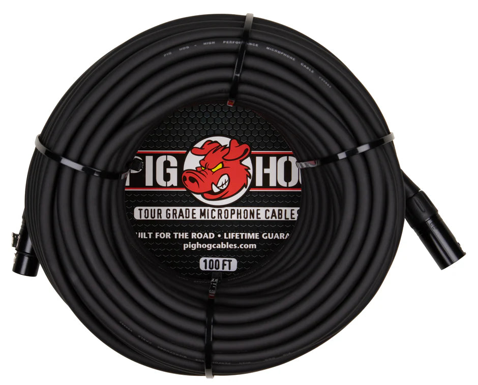 PHM100 Pig Hog 8mm Mic Cable, 100ft XLR