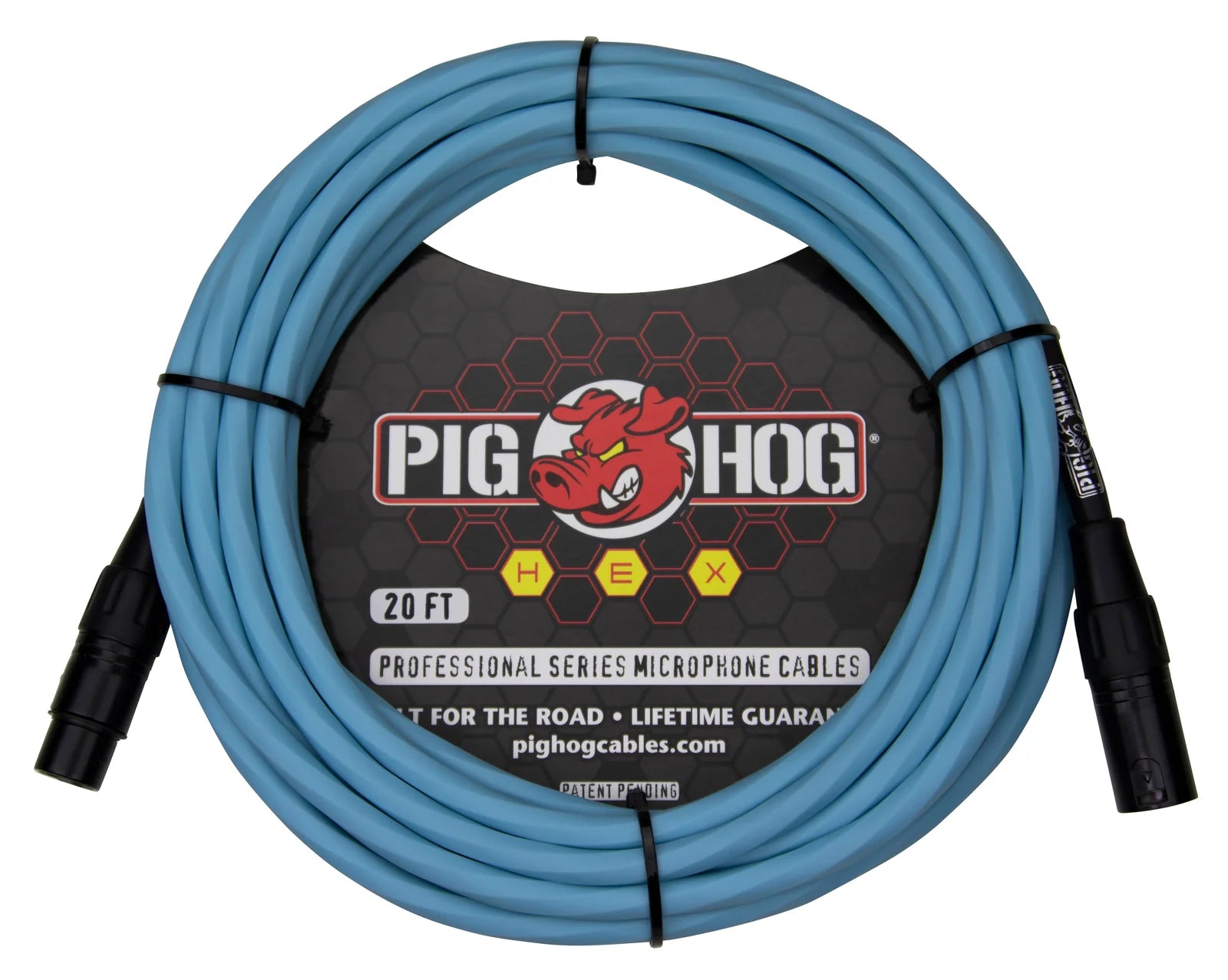 PHMH20DB PIG HOG HEX SERIES MIC CABLE 20FT. DAPHNE BLUE