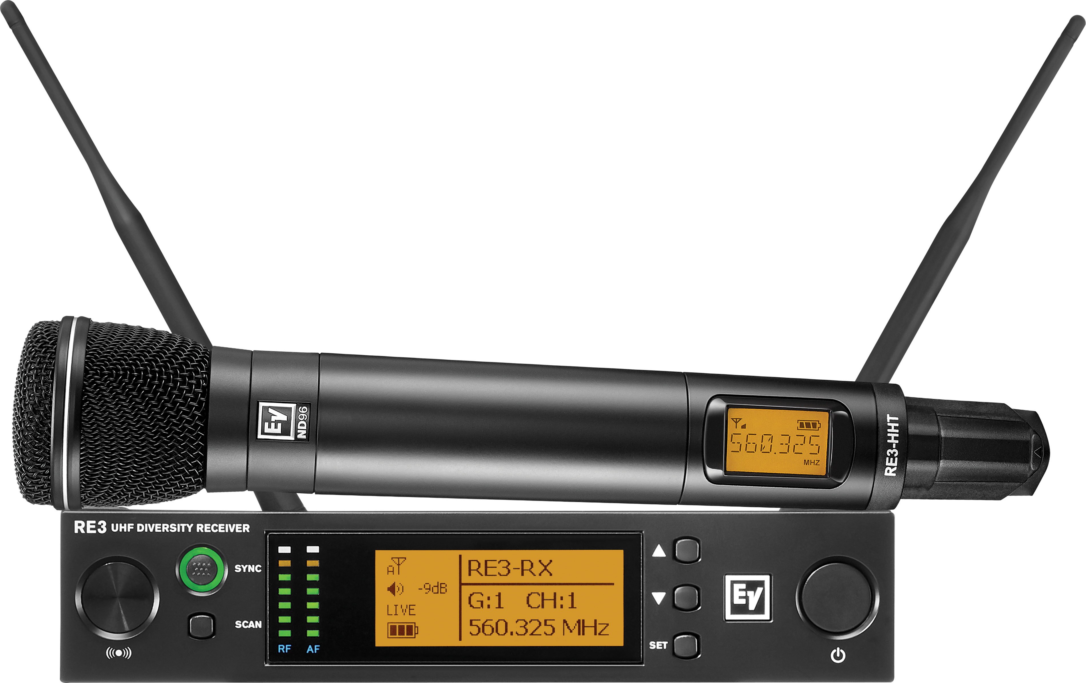 Electro Voice RE3-ND96 Uhf wireless set featuring nd96 dynamic supercardioid microphone