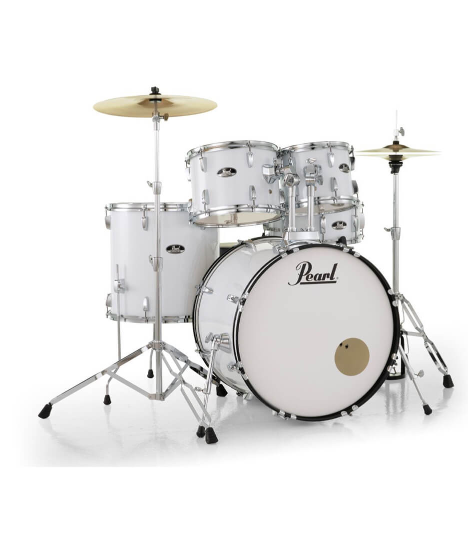 Pearl Roadshow 5-piece Drum Set with Hardware and Cymbals 22" Bass Drum Pure White