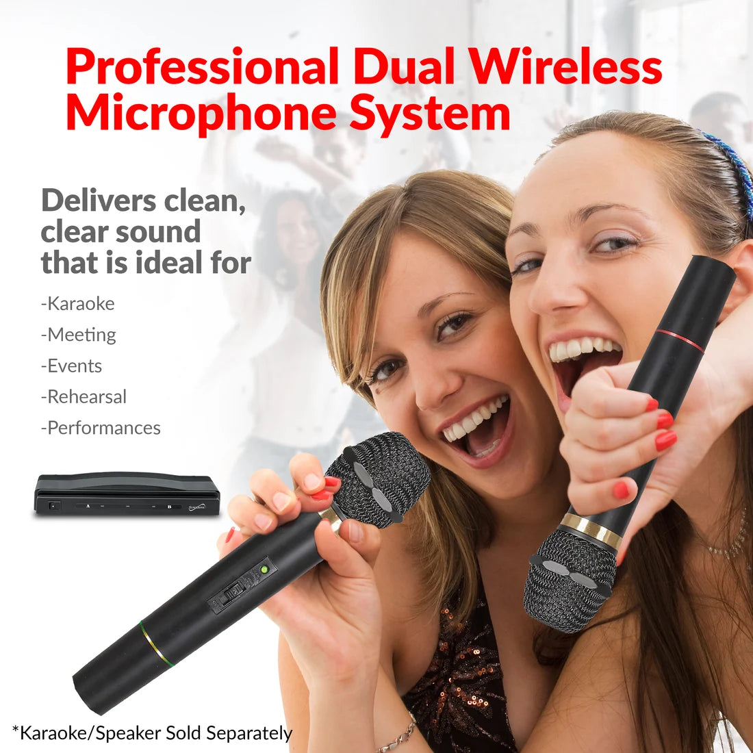 Super Sonic Professional Dual Wireless Microphone System