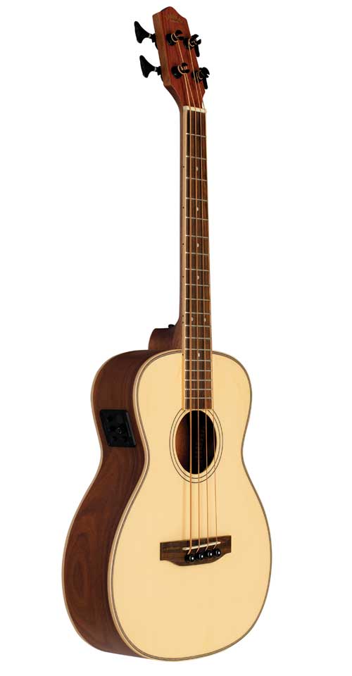 Lanikai SPST-EBU Spruce Solid Top, Morado Back and Sides Ukulele with Electronics - Bass