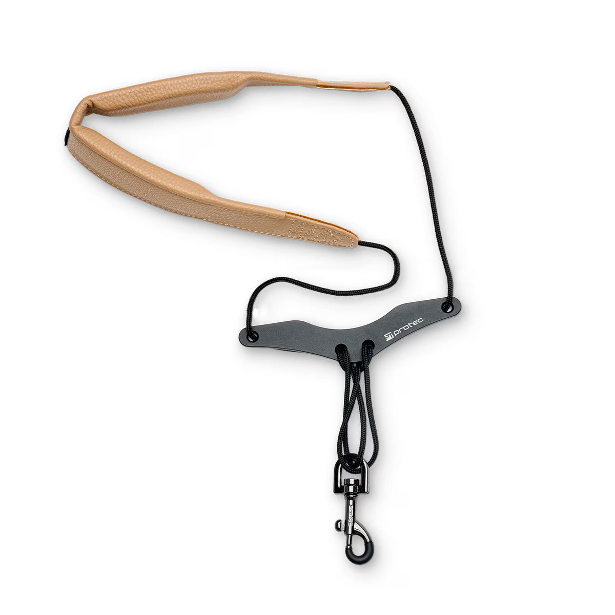 Protec Saxophone Neck Strap  Less Stress Leatherette, Comfort Bar & Metal Snap, Size 24" Long (Cocoa)