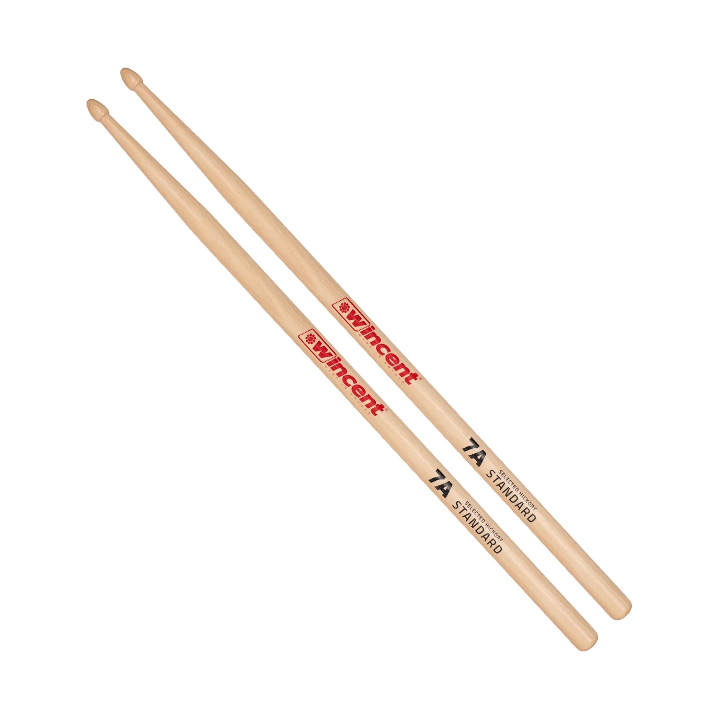Wincent W-7A Hickory Drum Stick- Wood Tip