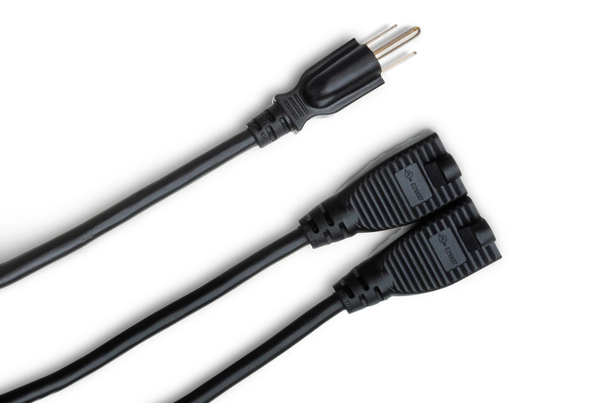 Hosa Power Extension Y Cable Dual NEMA 5-15R to NEMA 5-15P