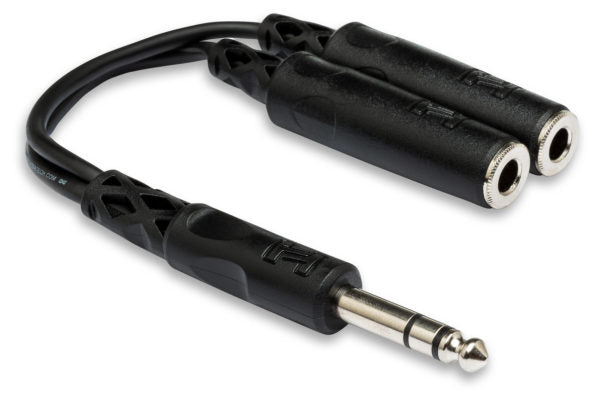 HOSA Y Cable 1/4 in TRS to Dual 1/4 in TRSF