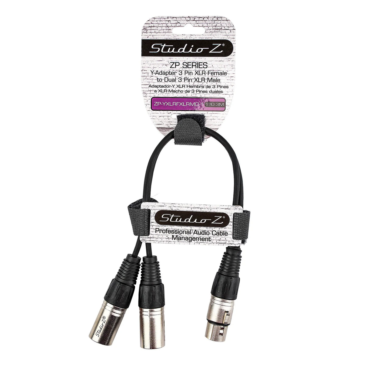1' Y-Adapter 3 Pin XLR Female to Dual 3 Pin XLR Male Cable