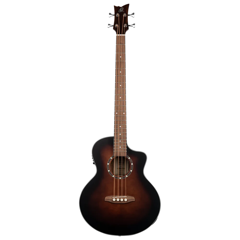 Ortega Acoustic Bass Deep Series 7 4-String Medium Scale Bass Spruce/ Mahogany Bourbon Fade - D7CE-BFT-4