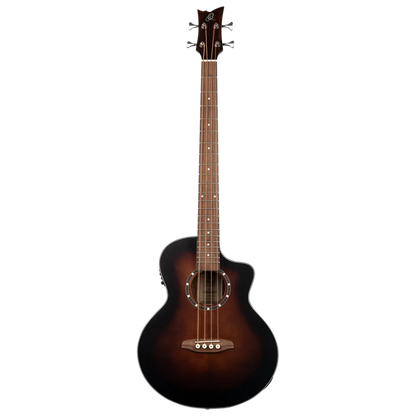 Ortega Acoustic Bass Deep Series 7 4-String Medium Scale Bass Spruce/ Mahogany Bourbon Fade - D7CE-BFT-4