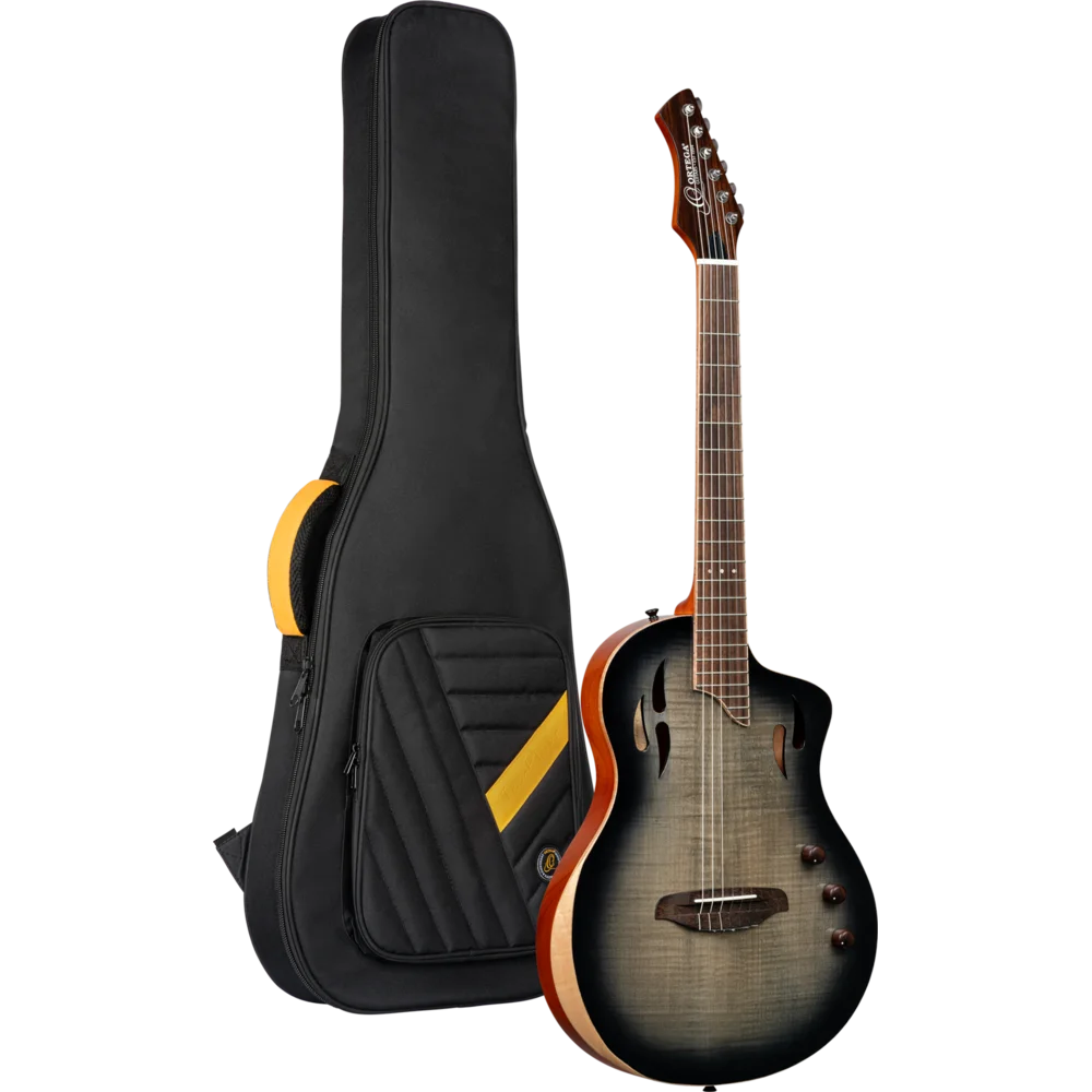 Ortega TourPlayer Series Full Size Guitar Solid Okoume/ Flamed Maple Grey Burst