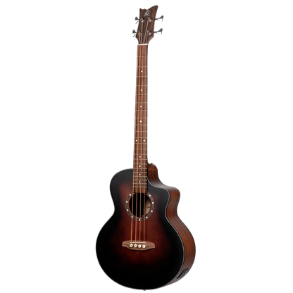 Ortega Acoustic Bass Deep Series 7 4-String Medium Scale Bass Spruce/ Mahogany Bourbon Fade - D7CE-BFT-4