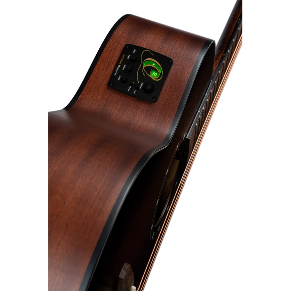 Ortega Acoustic Bass Deep Series 7 4-String Medium Scale Bass Spruce/ Mahogany Bourbon Fade - D7CE-BFT-4