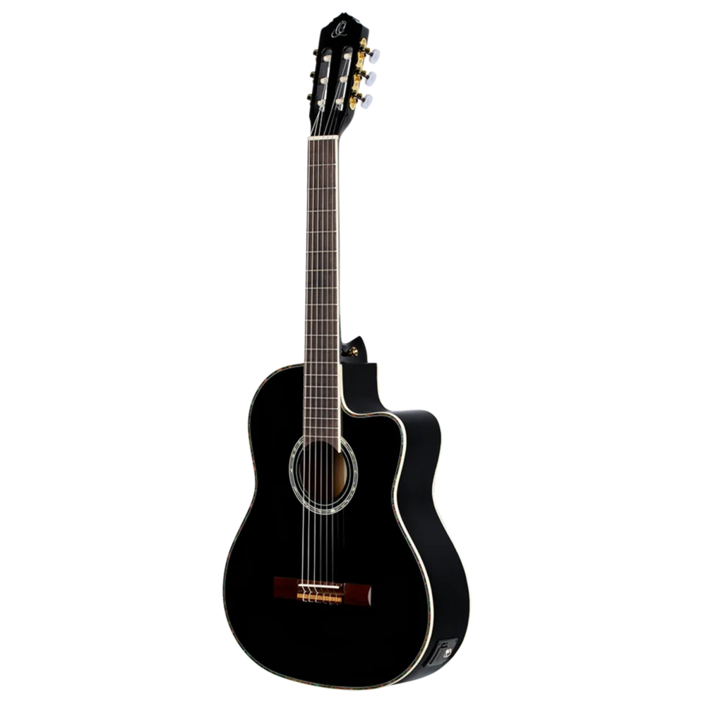 Ortega Family Series Pro Full Size Guitar Solid Spruce/ Mahogany Black - RCE141BK