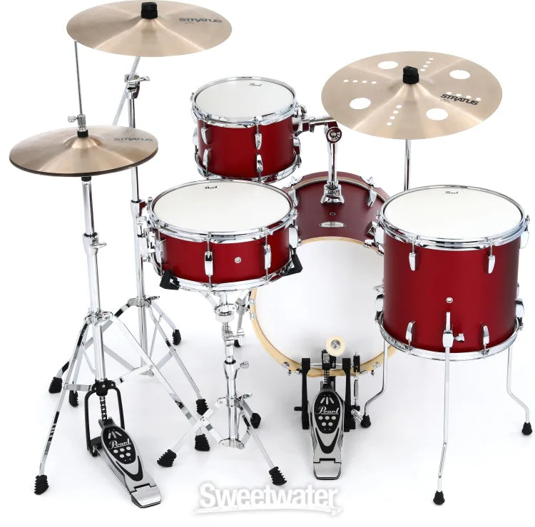 Pearl Midtown Series MT564C747 4-piece Drum Set with Hardware Matte Red