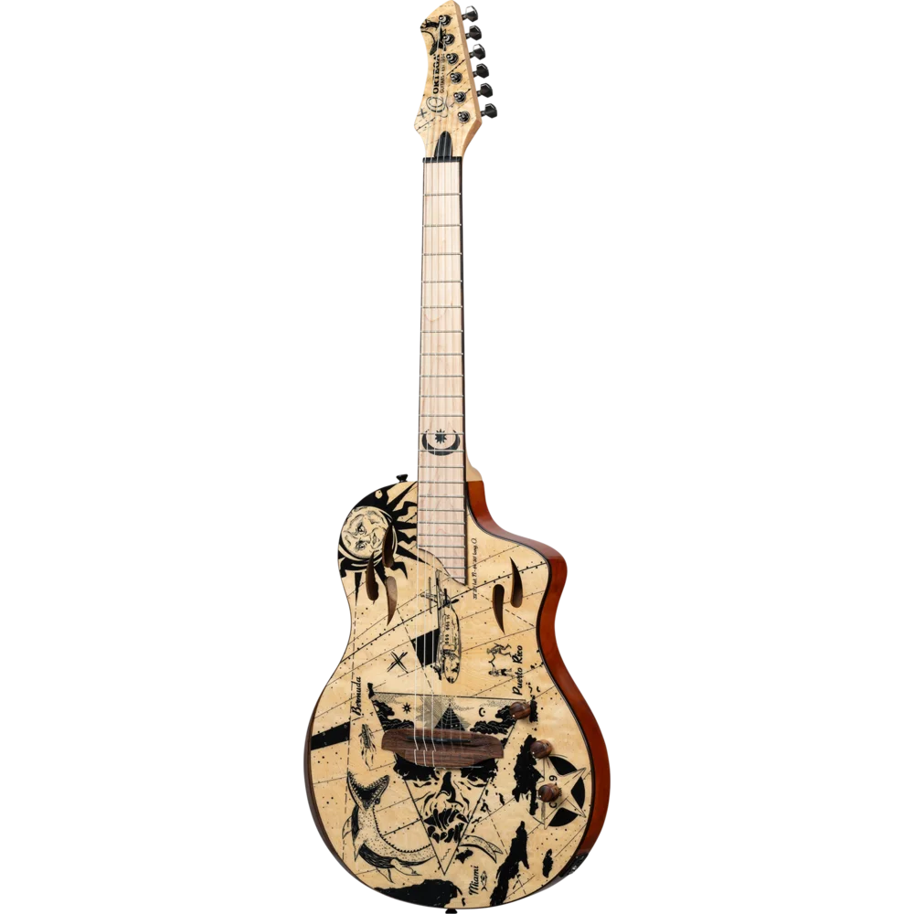 Ortega TourPlayer Series Full Size Guitar Solid Okoume/ Flamed Maple Bermuda Design