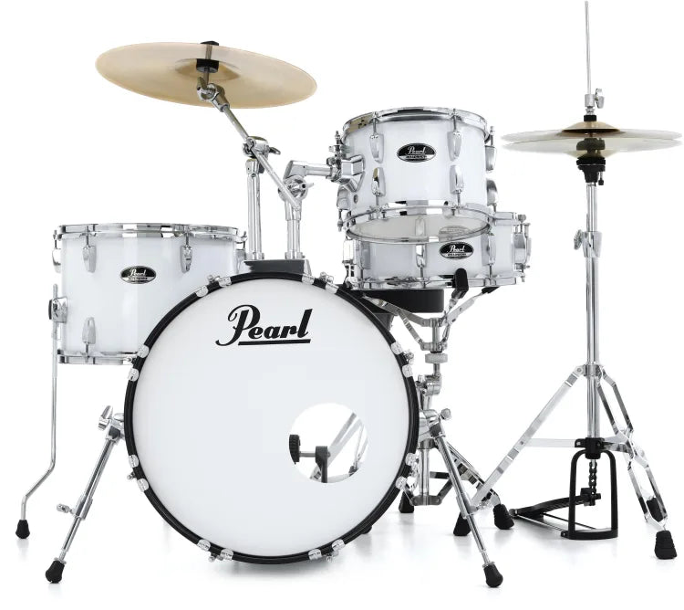 Pearl Roadshow RS584C/C 4-piece Complete Drum Set with Cymbals - Pure White