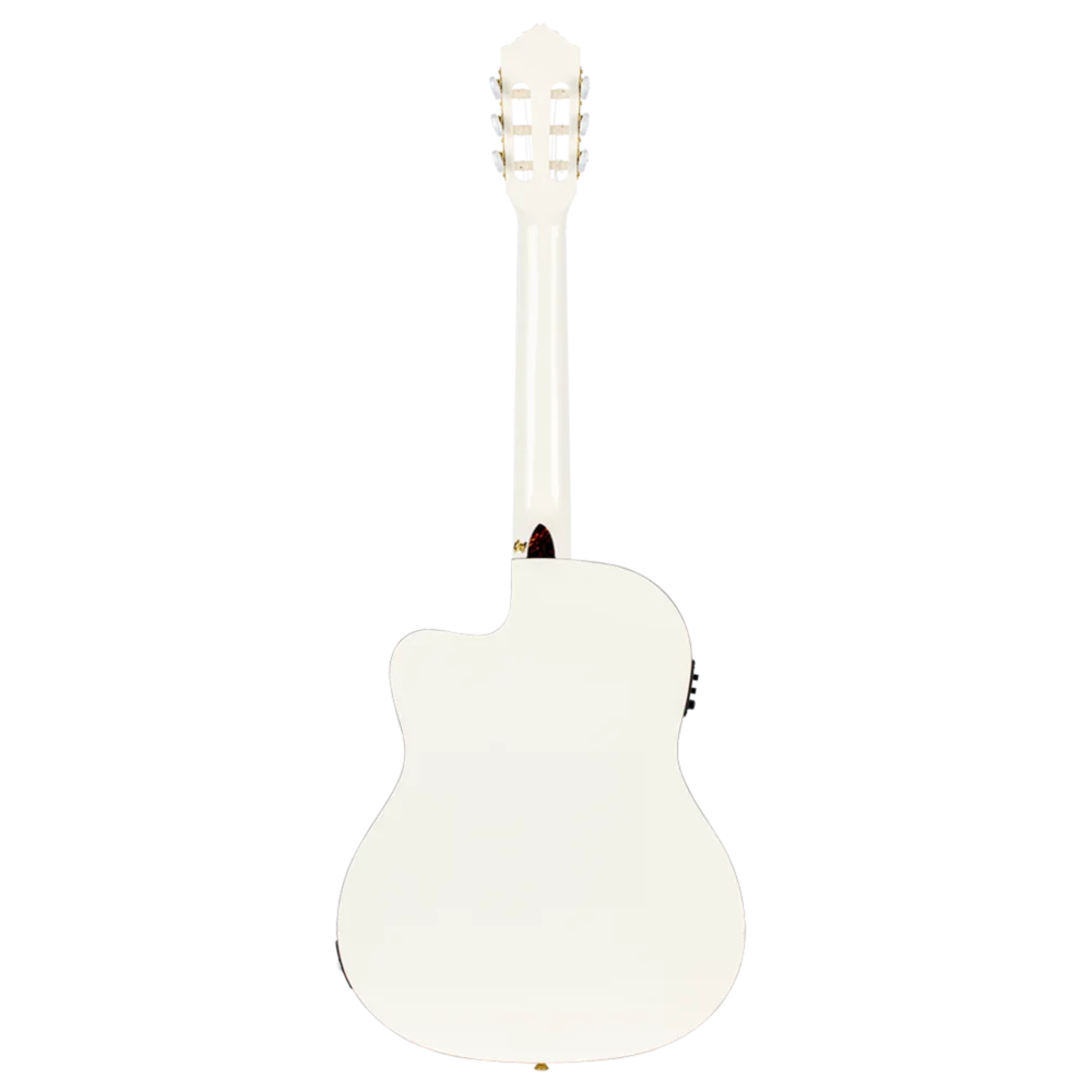 Ortega Family Series Pro Full Size Guitar Solid Spruce/ Mahogany White - RCE145WH