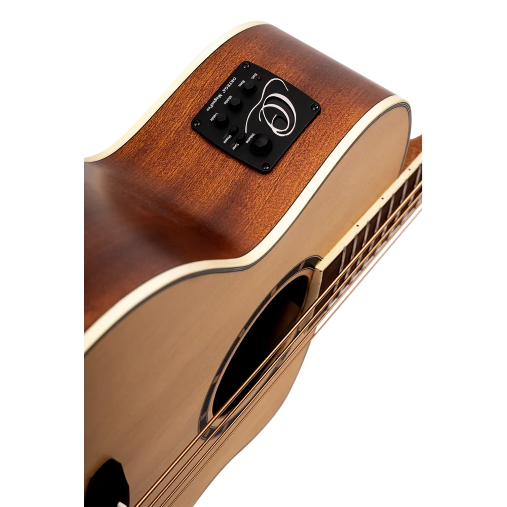 Ortega Acoustic Bass Deep Series 7 4-String Medium Scale Bass Spruce/ Mahogany Natural - D7CE-4