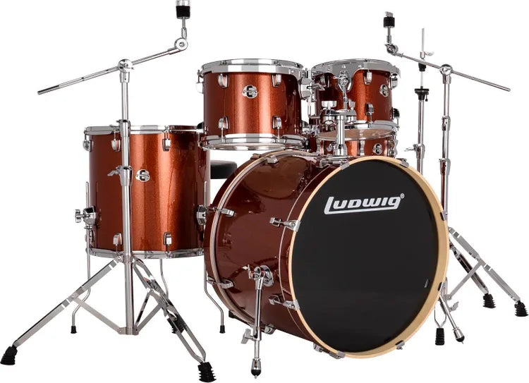 Ludwig Element Evolution 5-piece Drum Set with Hardware Copper Sparkle