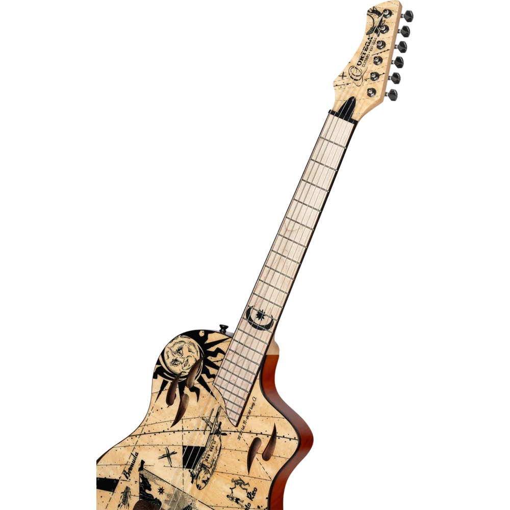 Ortega TourPlayer Series Full Size Guitar Solid Okoume/ Flamed Maple Bermuda Design