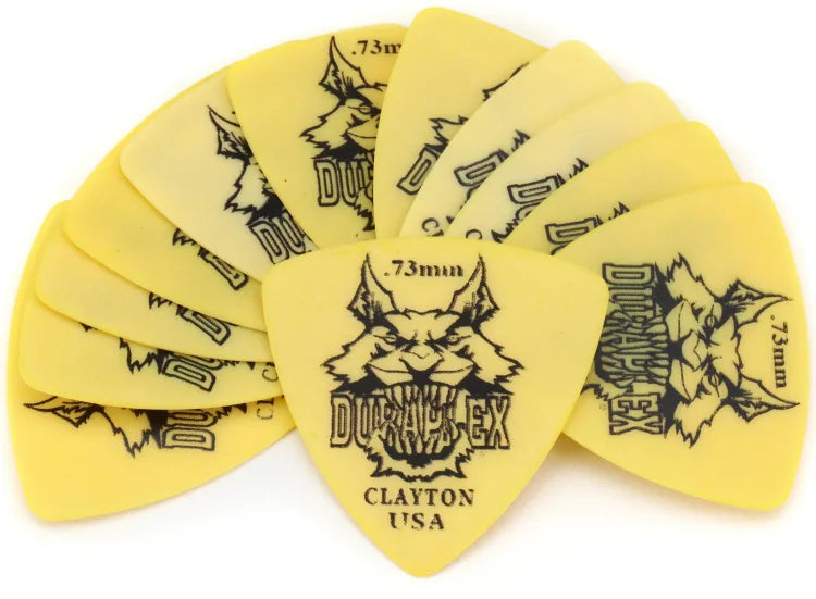 Clayton Duraplex Rounded Triangle Guitar Picks - .73mm, Yellow, 12-pack