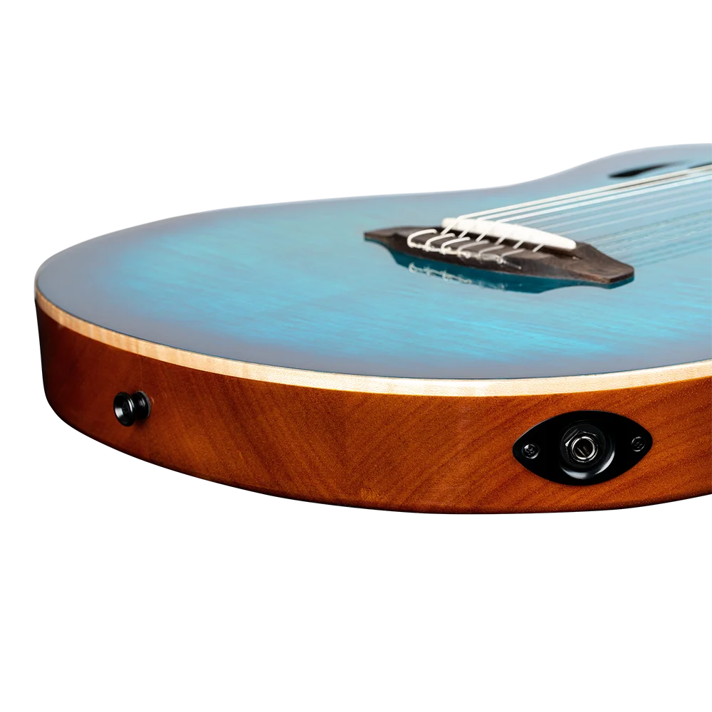 ORTEGA Tour Player Series Full Size Guitar Solid Okoume/ Flamed Maple Blue
