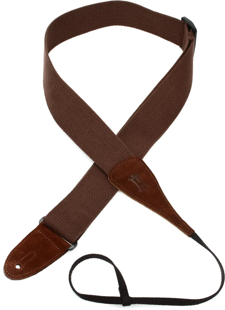Levy's MC8A Cotton Acoustic Guitar/Dobro Strap with Neck Loop Brown