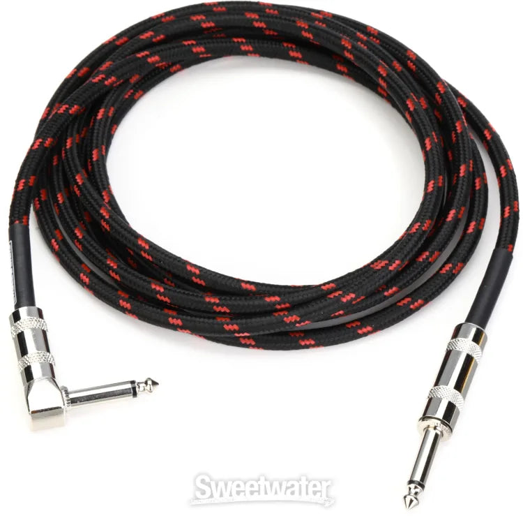 Gator Cableworks Backline Series Braided Instrument Cable - Black/Red, 20 foot