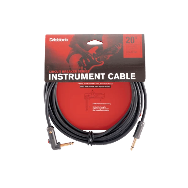 D'Addario Circuit Breaker Straight to Right-Angle with Latching Switch