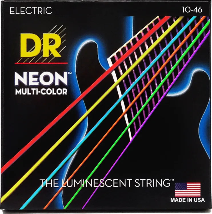 DR Strings Hi-Def Neon Multi-Color K3 Coated Electric Guitar Strings