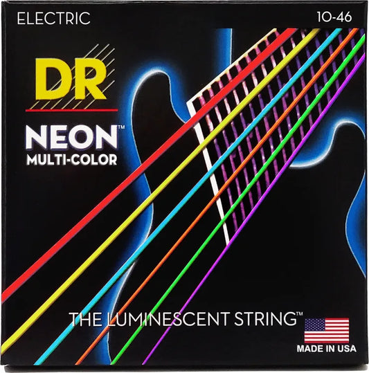 DR Strings Hi-Def Neon Multi-Color K3 Coated Electric Guitar Strings