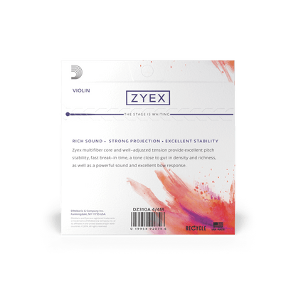 D'Addario DZ310A Zyex Violin String Set - 4/4 Size with Aluminum