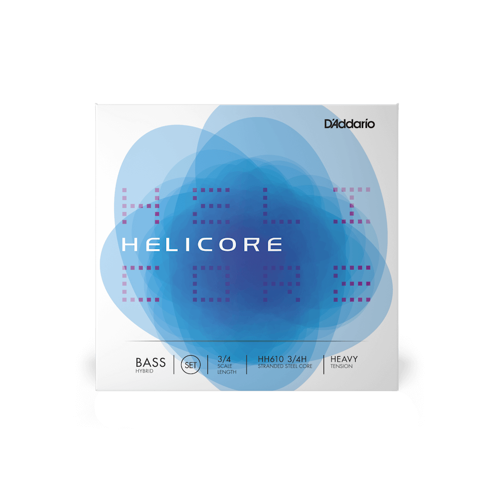 D'Addario HH610 3/4M Helicore Hybrid Double Bass String Set - 3/4 Size - Medium Tension