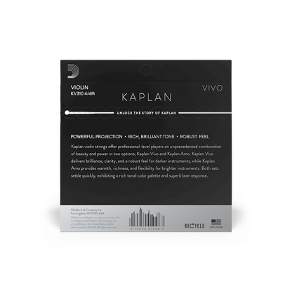 D'Addario KV310 Kaplan Vivo Violin String Set - 4/4 Size