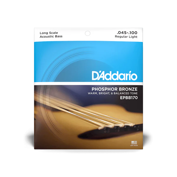 D'Addario Phosphor Bronze Acoustic Bass Guitar Strings - .045-.100 Regular Light Long Scale 4-string