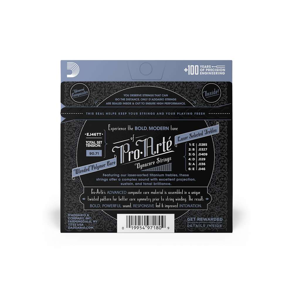 D'Addarío EJ46TT Hard Tension - Dynacore Classical Guitar Strings