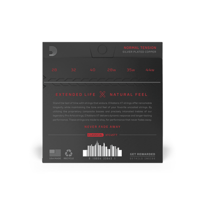 D'Addario XTC45TT XT Silver-plated Classical Guitar Strings - .028-.044w Normal Tension with Titanium Trebles