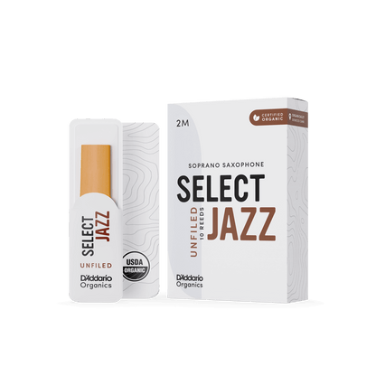 Organic Select Jazz Unfiled Soprano Saxophone Reeds - Individually-Sealed, 10-Pack