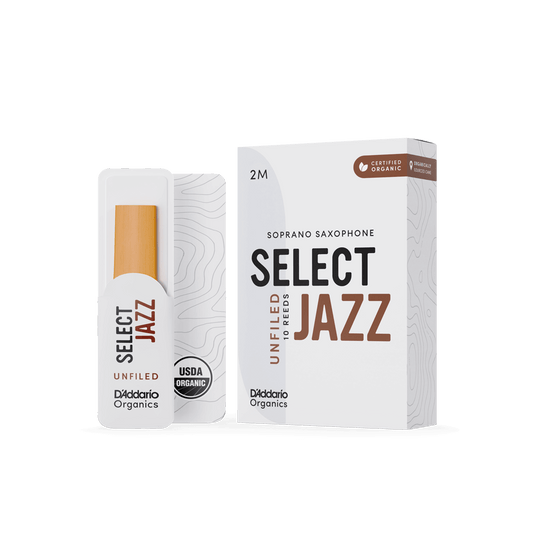 Organic Select Jazz Unfiled Soprano Saxophone Reeds - Individually-Sealed, 10-Pack