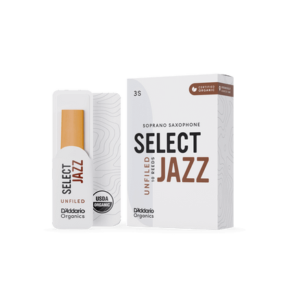 Organic Select Jazz Unfiled Soprano Saxophone Reeds - Individually-Sealed, 10-Pack