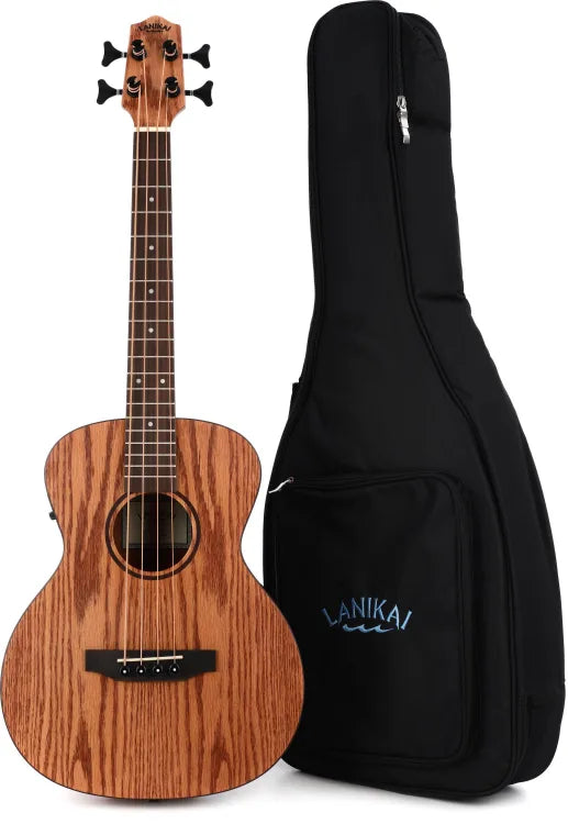 Lanikai OA-EBU Oak Ukulele with Electronics - Bass