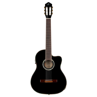 Ortega Family Series Pro Full Size Guitar Solid Spruce/ Mahogany Black - RCE141BK