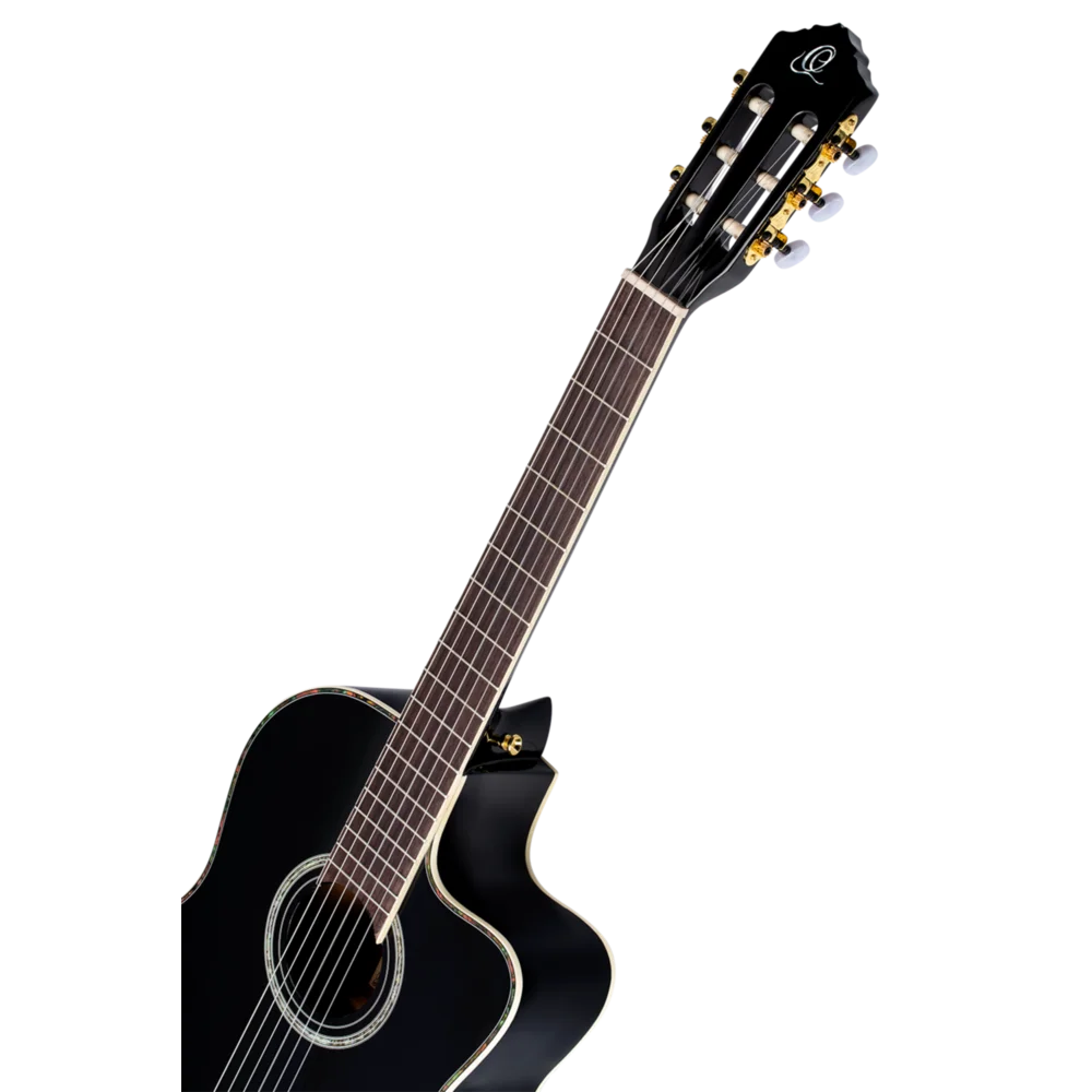 Ortega Family Series Pro Full Size Guitar Solid Spruce/ Mahogany Black - RCE141BK