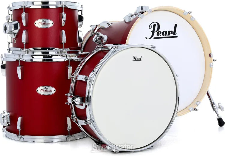 Pearl Midtown Series MT564C747 4-piece Drum Set with Hardware Matte Red