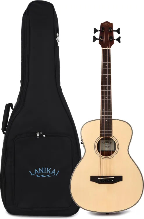 Lanikai SPST-EBU Spruce Solid Top, Morado Back and Sides Ukulele with Electronics - Bass