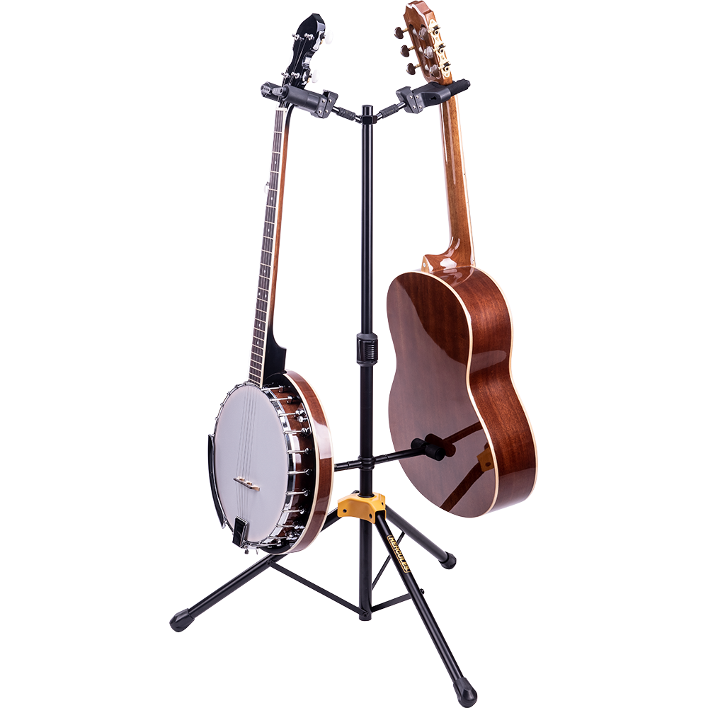 Hercules Stands GS422B PLUS Dual Guitar Stand with Auto Grip System and Foldable Yoke