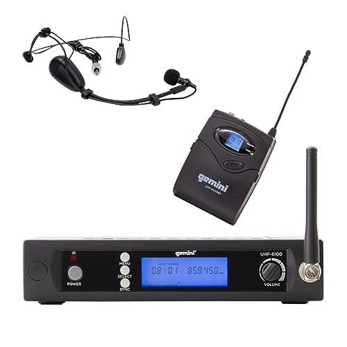 Gemini UHF-6100HL Lightweight Wireless Headset Microphone System - 240ft